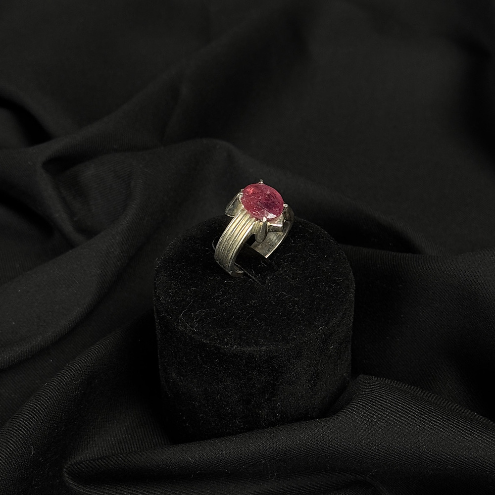 red ruby with silver