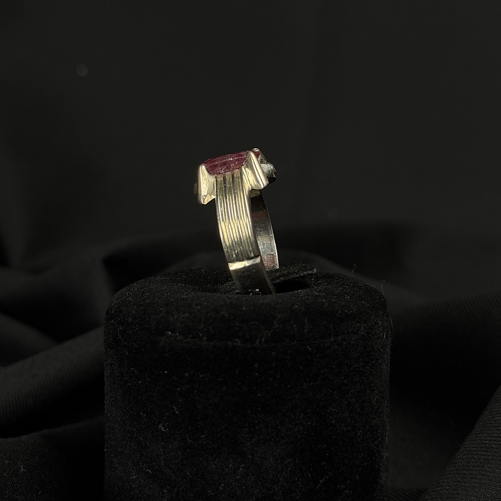 red ruby with silver