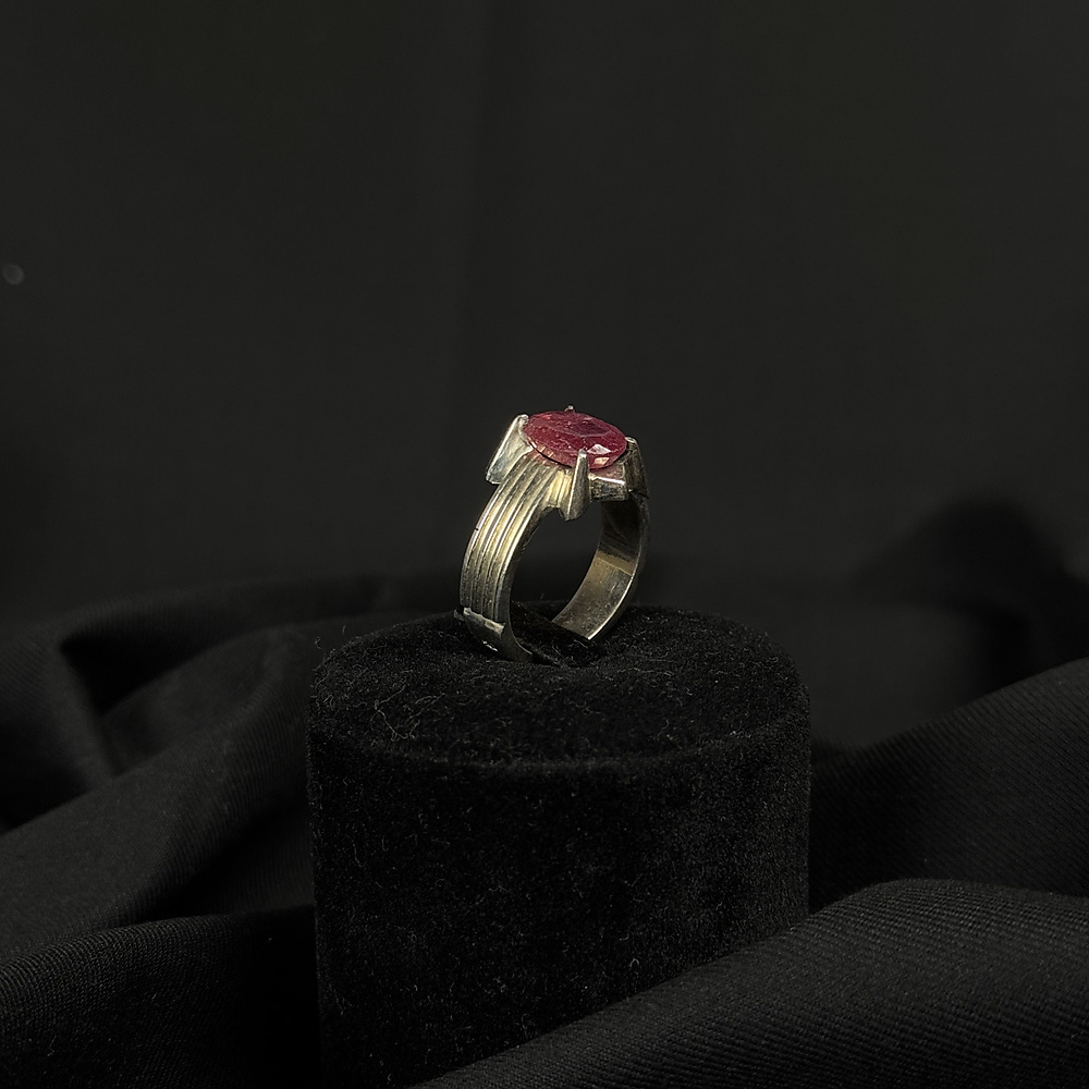red ruby with silver