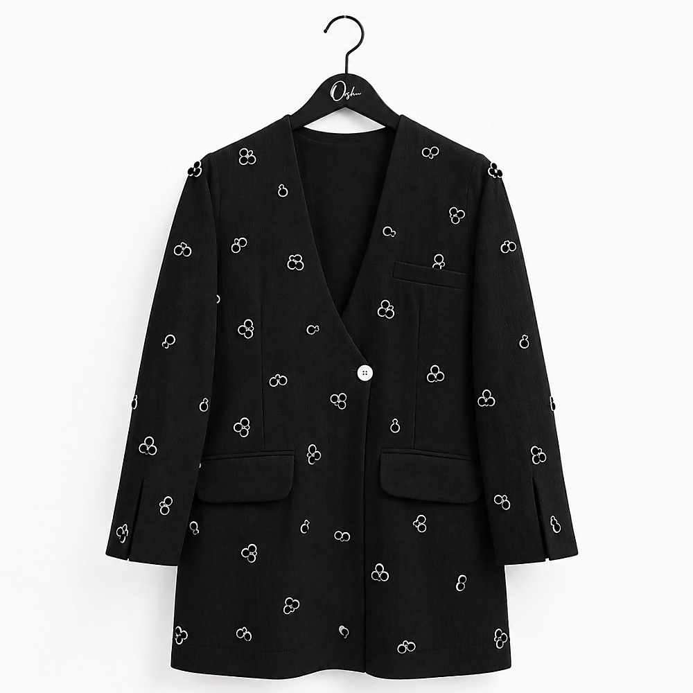 Blazer Short Full  Embroidery With Inner