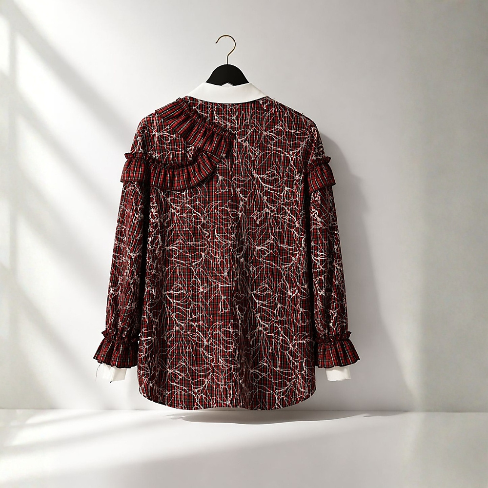 Ruffle Striped Blouse