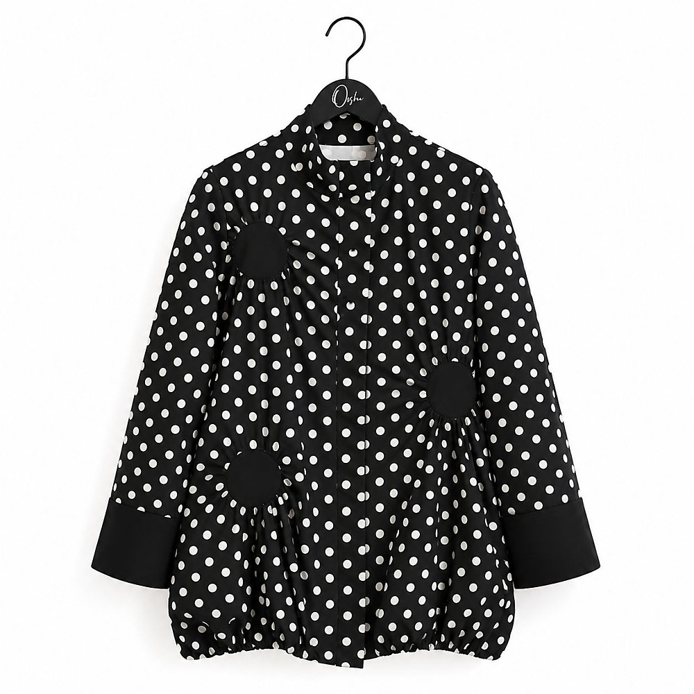 Polka Dots With Circle Stitching Blouse