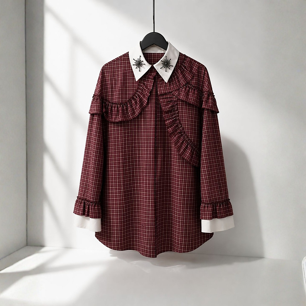 Ruffle Striped Blouse