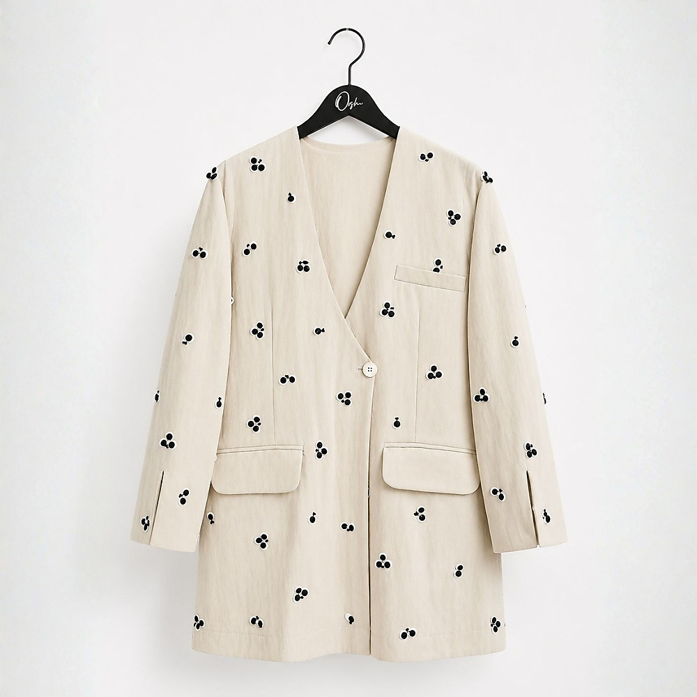 Blazer Short Full  Embroidery With Inner
