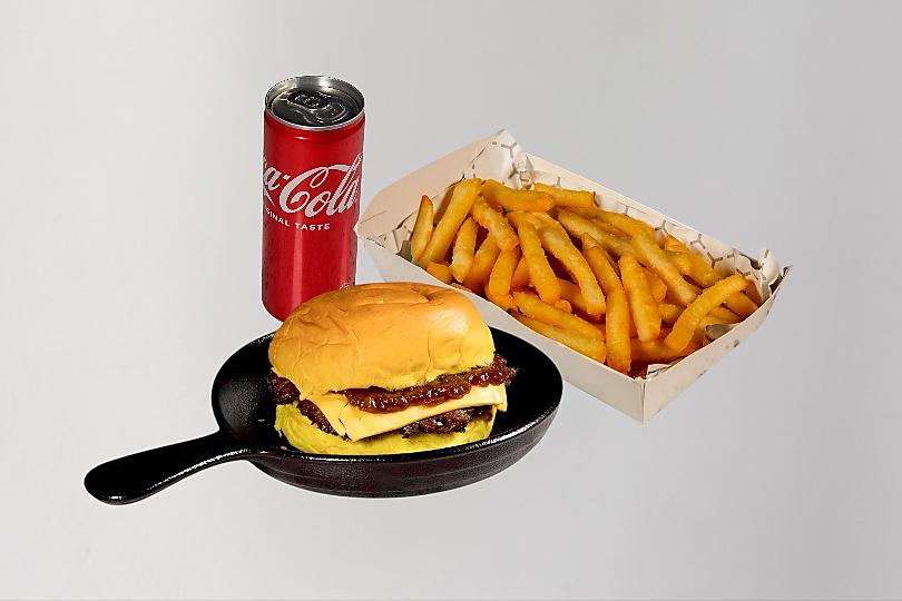 وجبة برجر اللخم المكرمل