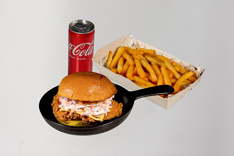 وجبة برجر الدجاج بالكولوسلو