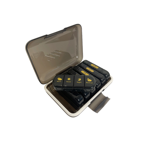 Pills Organizer | 4 Times in Day for 1 Week | Black Color