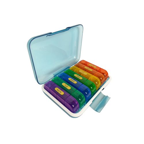 Pills Organizer | 4 Times in Day for 1 Week | Colorful Blue Color
