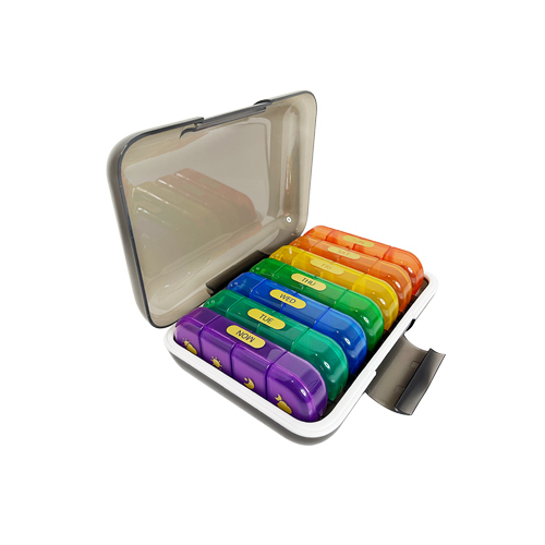Pills Organizer | 4 Times in Day for 1 Week | Colorful Black Color