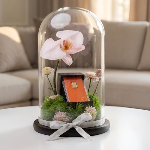 Gold Bar 1 gram Flowers Vase