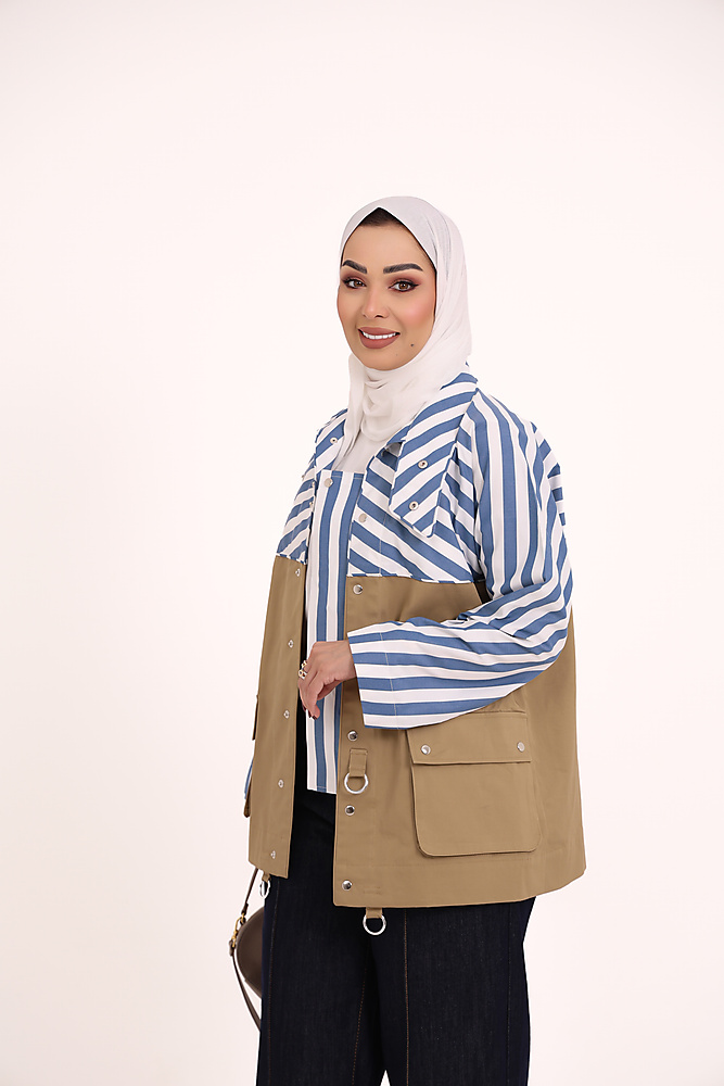 جاكيت بيج / ازرق قصير