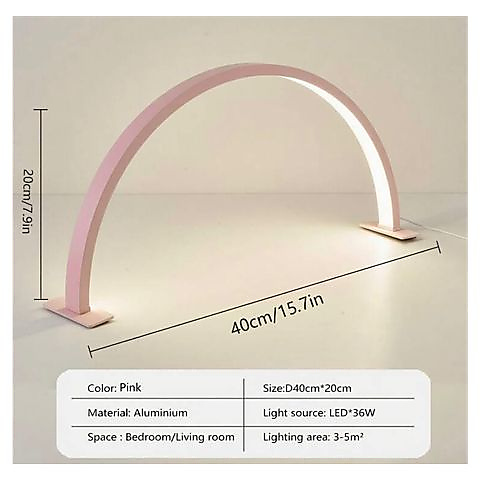 Minimalist Arc LED Lamp pink