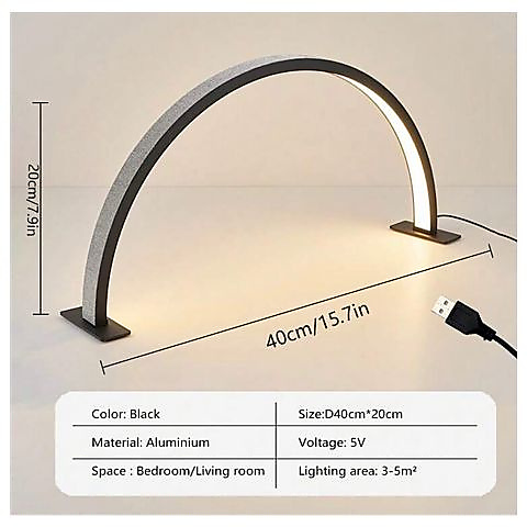 Minimalist Arc LED Lamp black