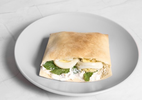 Boiled Eggs And Dill Sauce Sandwich
