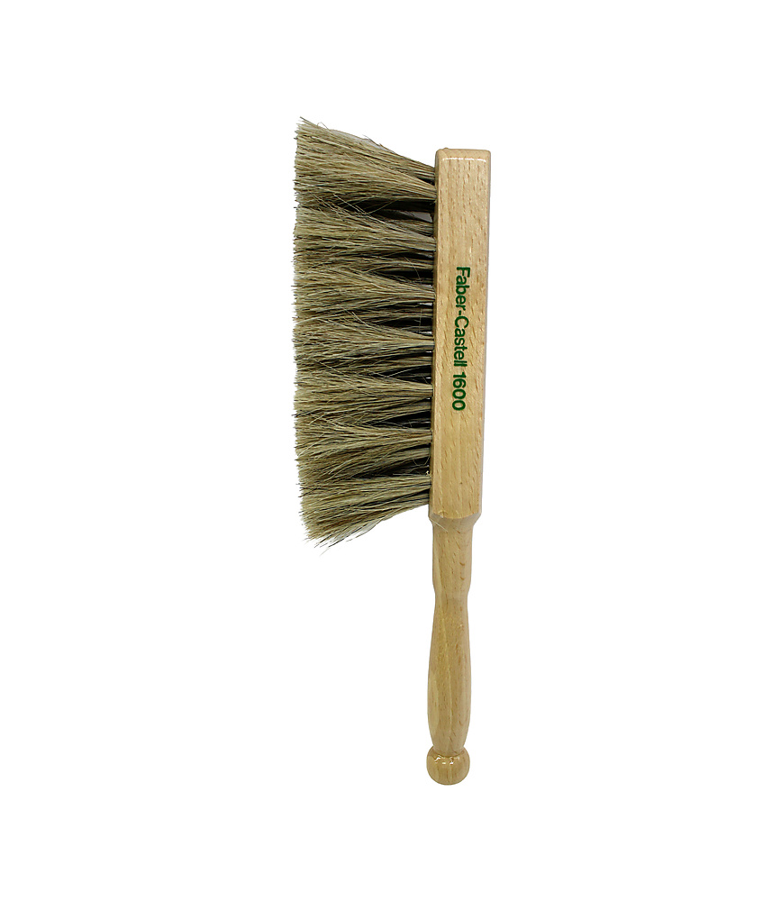 Faber-castell Dusting Brush Wooden Handle With Soft Cream Horse Hair