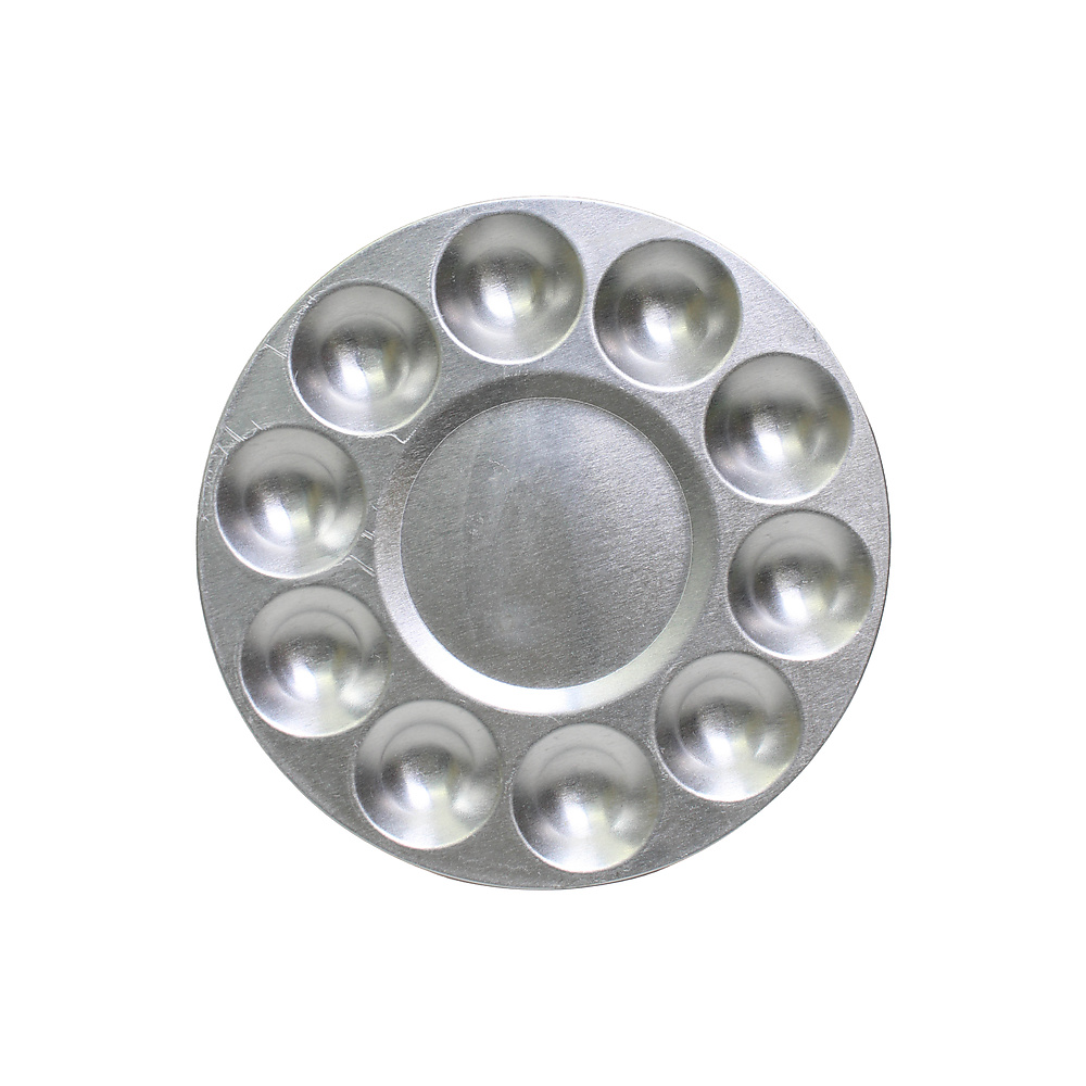 Round Aluminium Alloy Paint Palette for Artist Mixing Paints