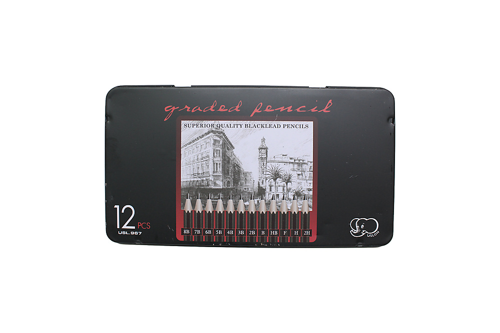 Graded Pencils for Drawing, Art, and Sketching - Black- 12 pcs