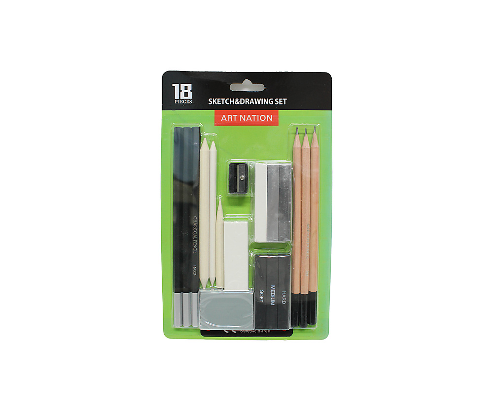 Sketch & Drawing Set Pack Of 18 Pcs
