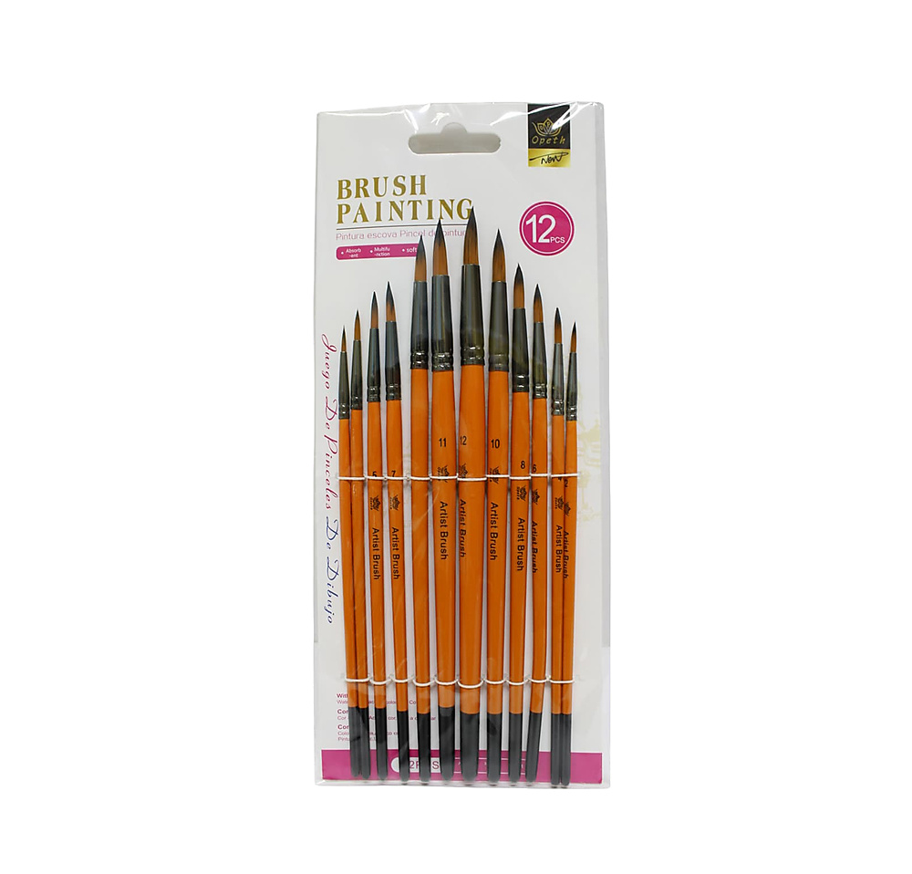 Opeth Artist Paint Brush-12 Pieces Set, for Watercolor, Acrylic and Oil Paints
