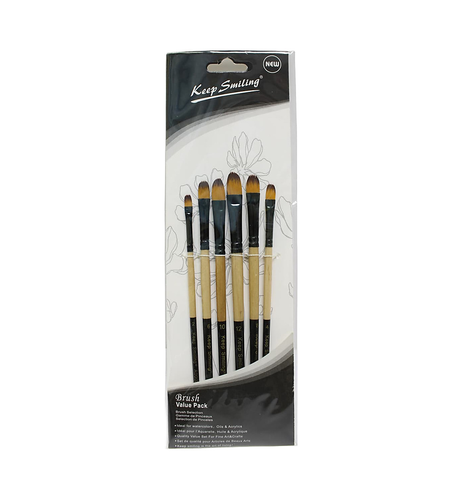 Keep Smiling Artist Brush Value Pack-6pcs