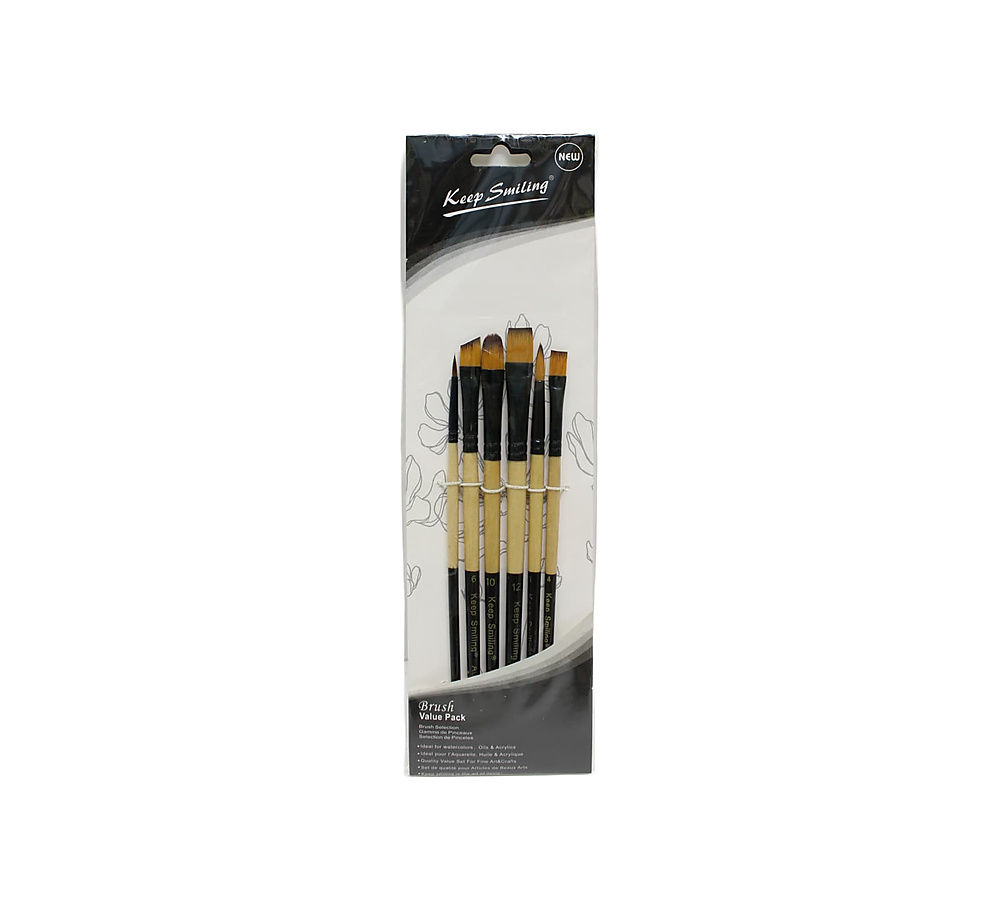 Keep Smiling Mix Artist Brush Value Pack-6pcs