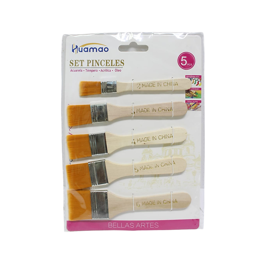Huamao Flat Paint Brushes-5Pcs