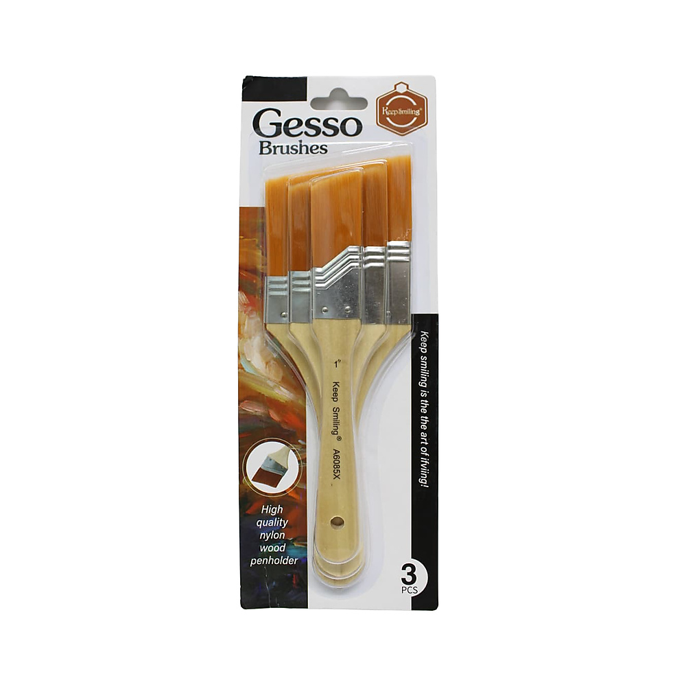 Keepsmiling Gesso Brushes Set - 3psc