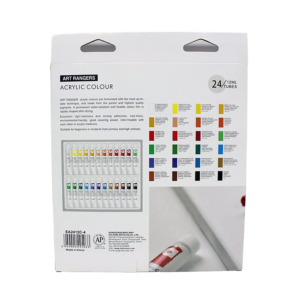 Art Rangers  Acrylic Colour set 12ml of 24 Tubes