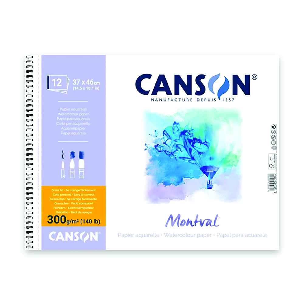 Canson Montval Sketch Pad Notebook 300gsm 12 Sheets 37 x 46 cm