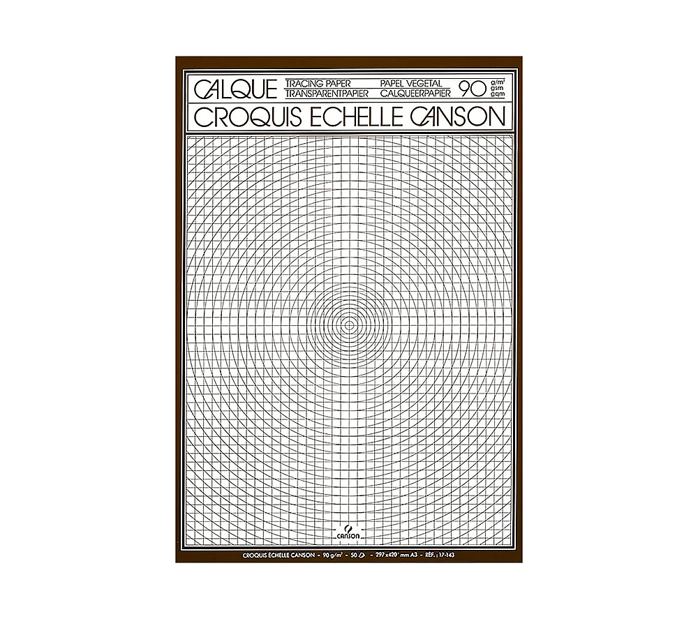 CANSON Sketch Scale Tracing Paper Pad 50 Sheets A3-90gsm