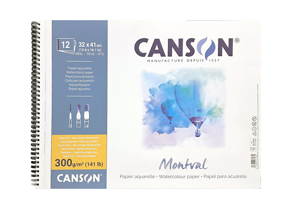Canson Montval Sketch Pad Notebook 300gsm 12 Sheets 32 x 41 cm