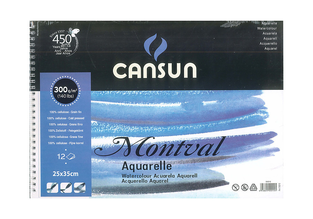 Canson Montval Aquarelle 300gsm 12 Sheets 25x35 cm