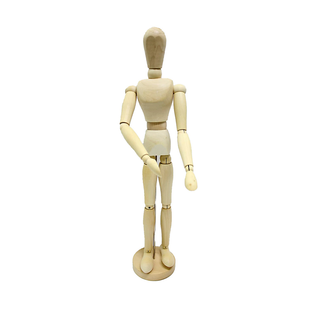 Wooden Model with Drawing Stand Flexible Joints Figure Artist Model for art sketch models, photograp