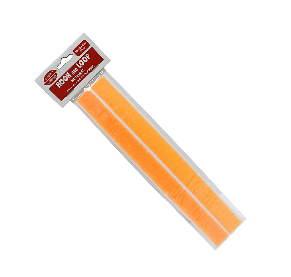 Hook and Loop Fasteners with Adhesive Backing-Orange