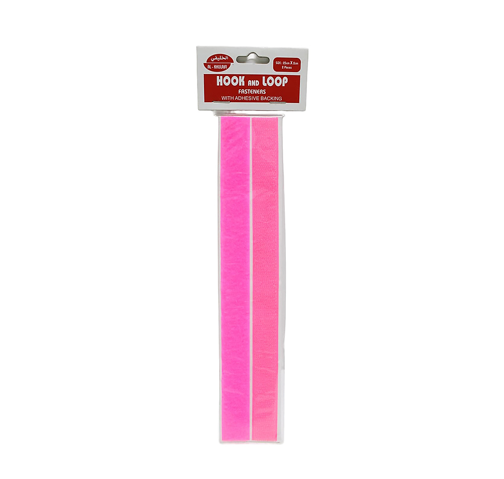 Hook and Loop Fasteners with Adhesive Backing-Pink