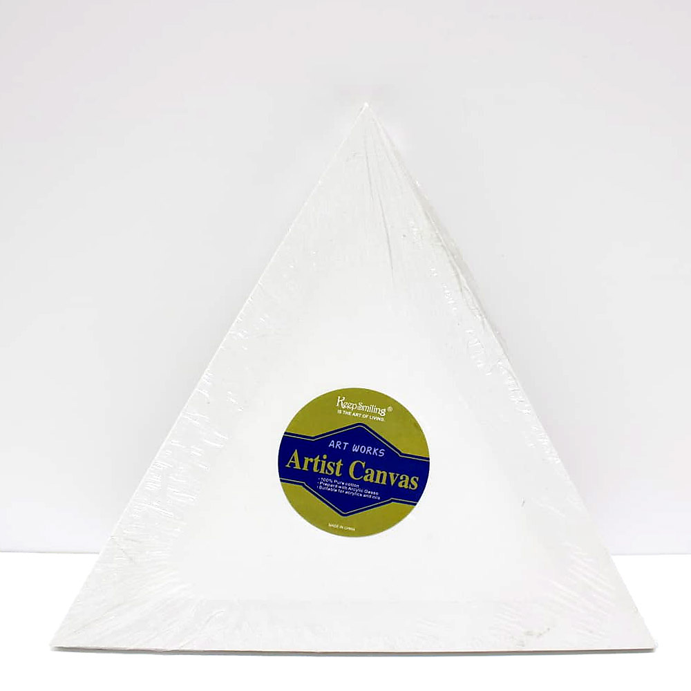 Keep Smiling Triangle Stretched Artist Canvas-30cm
