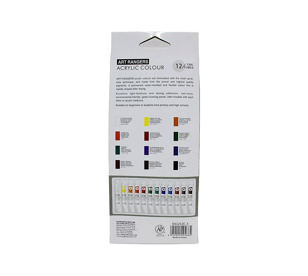 Art Rangers  Acrylic Colour set 12ml of 12 Tubes