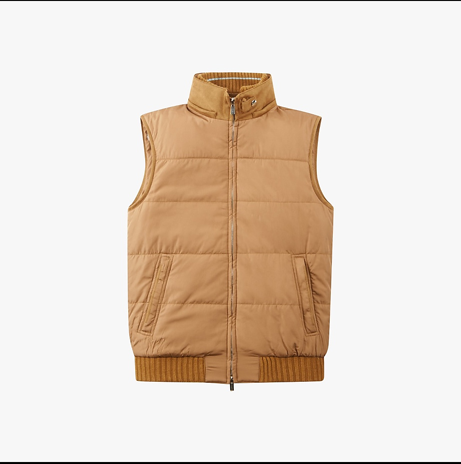 Camel with Turquoise gilet
