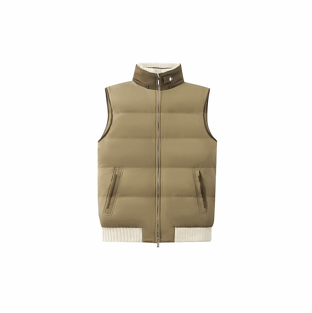 Olive green with beige gilet