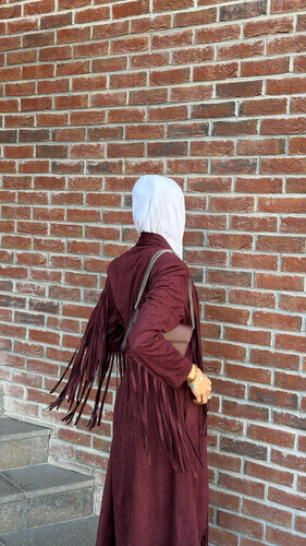 جاكيت عنابي هدب شاموا🍒