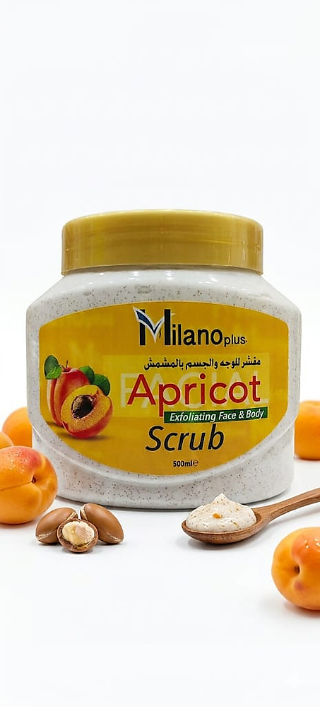 MILANO APRICOT EXFOLLATING FACE AND BODY SCURB 500ML