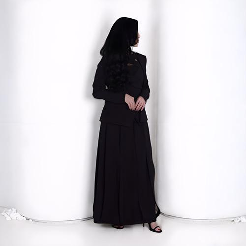 Black jacket and skirt, two pieces