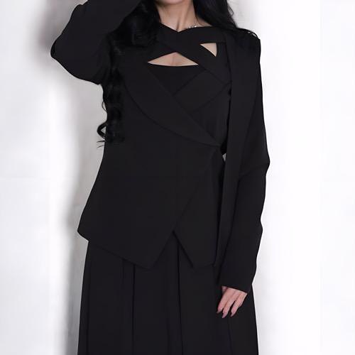 Black jacket and skirt, two pieces