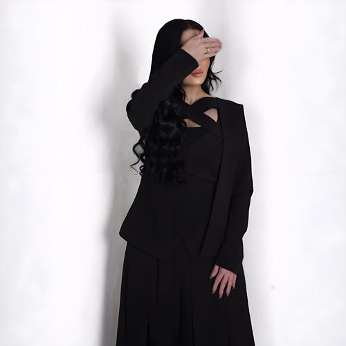 Black jacket and skirt, two pieces