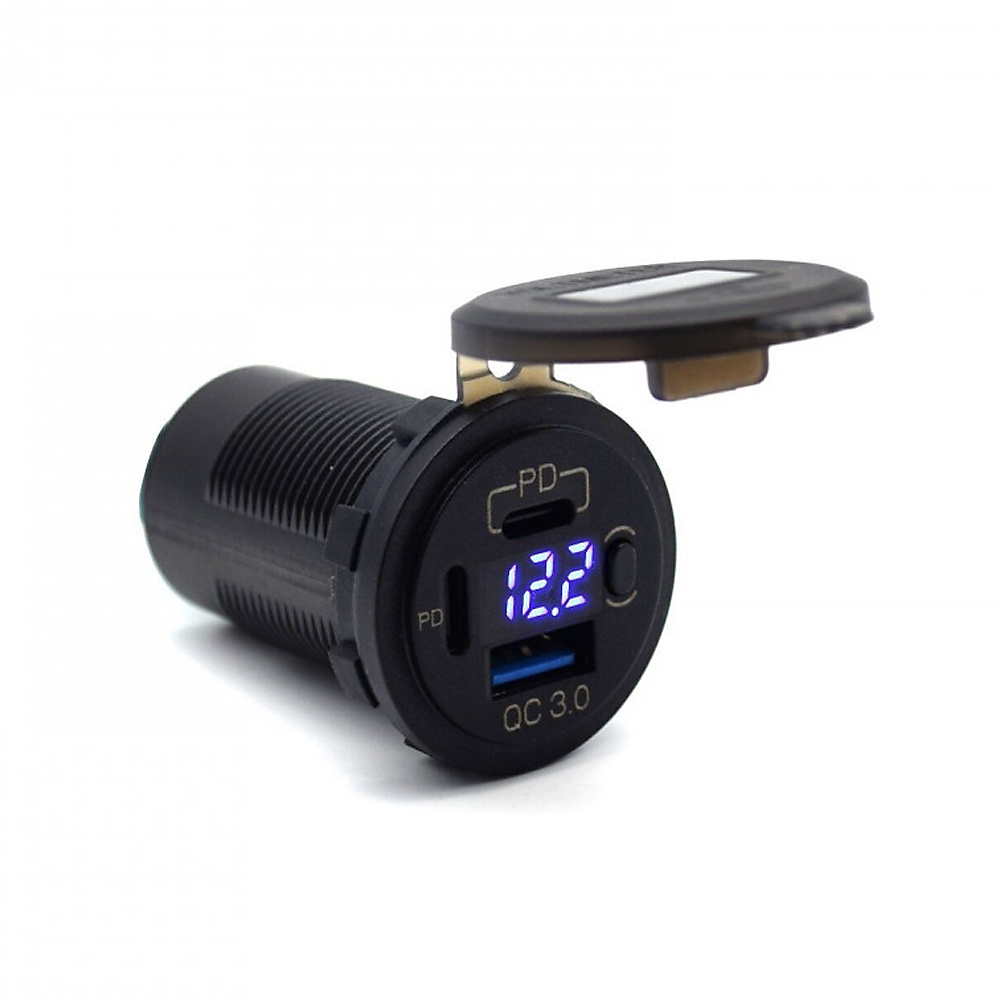 شاحن دائري سريع دبل TYPE C و USB QC وقارئ وفاصل مدمج AC016