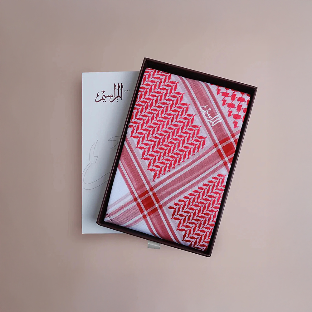 Al-Maraseem Deep Red Classic Shemagh.