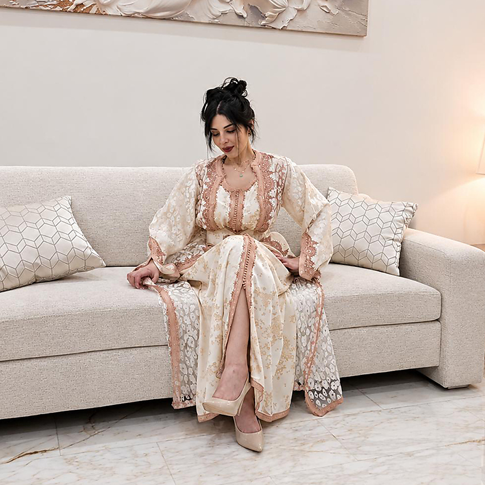Two-Piece Moroccan Takchita with Handmade Details
