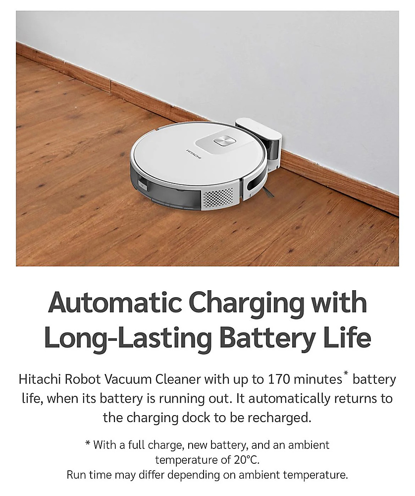 Hitachi Robotic Vacuum Cleaner - Wi-Fi