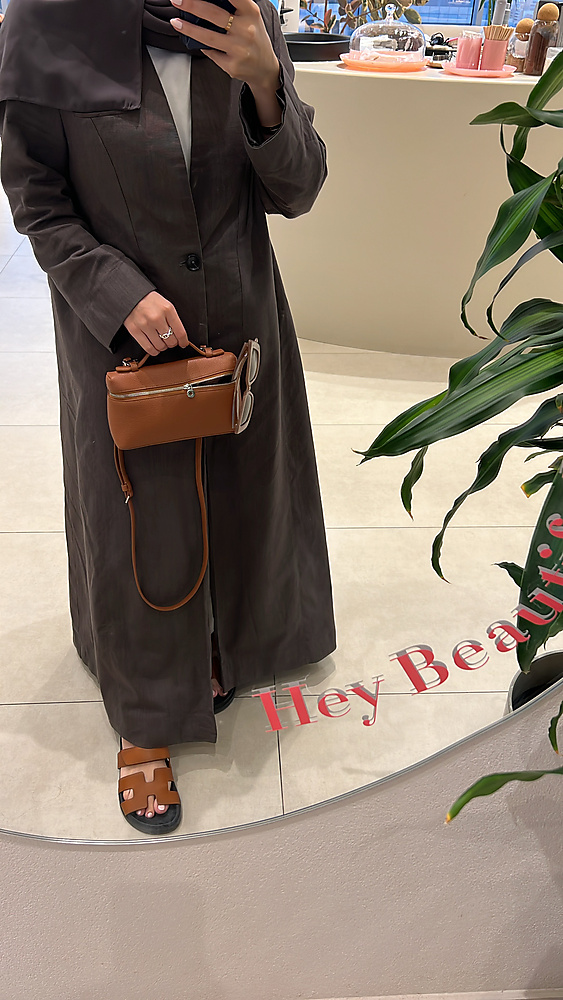 Linen blazer brown