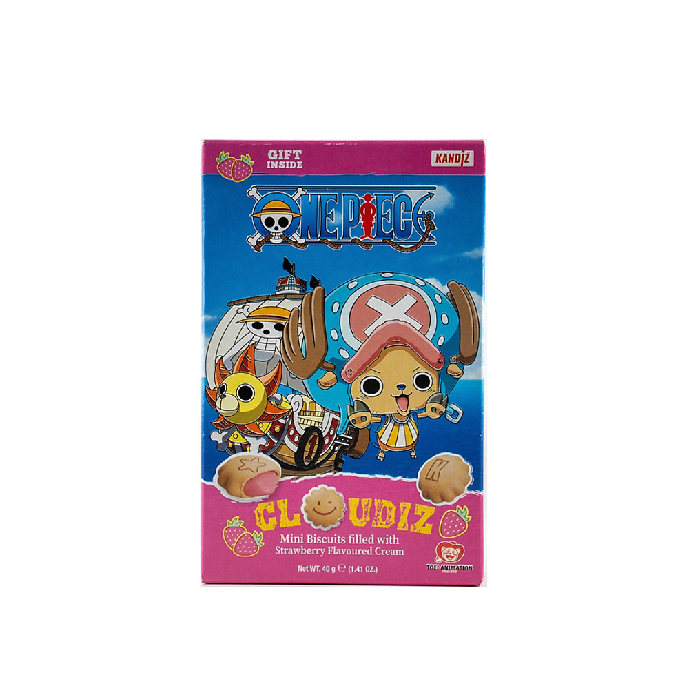 One Piece Cloudiz MIni Biscuits Strawberry Cream 40g